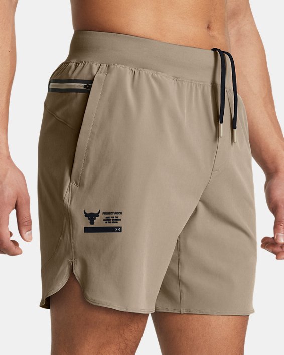 Men's Project Rock Unstoppable Shorts in Brown image number 3